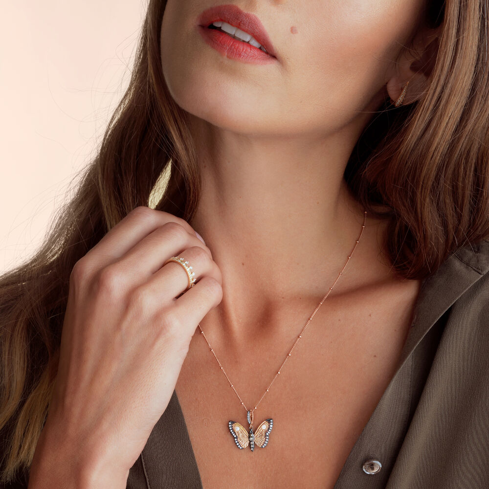 Mythology 18ct Rose Gold Diamond Butterfly Pendant | Annoushka jewelley
